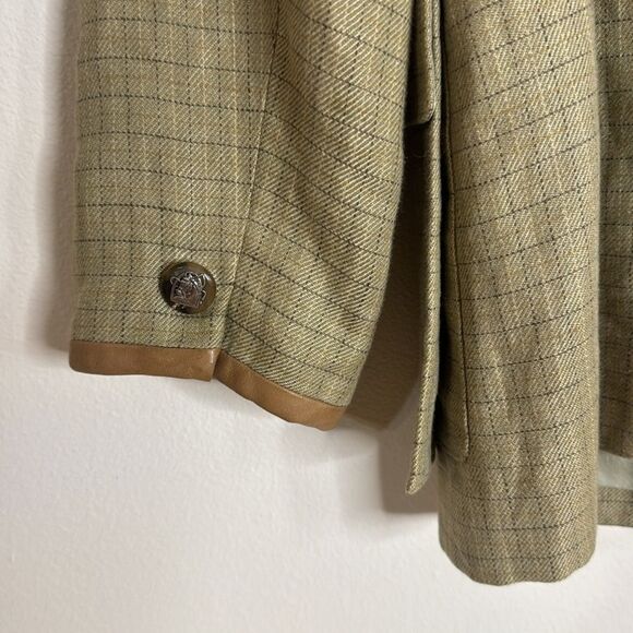 Vtg Lauren Ralph Lauren linen houndstooth Glen Plaid Blazer size 10 equestrian - Picture 12 of 13